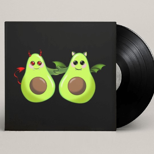 Devil and bat avocado friends Custom Vinyl Record Sleeves