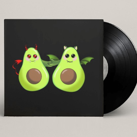 Devil and bat avocado friends Custom Vinyl Record Sleeves