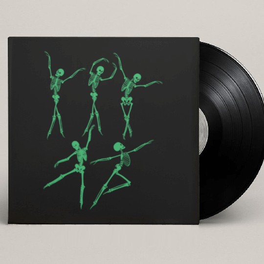 Green Dancing Skeleton Custom Vinyl Record Sleeves