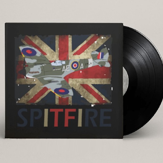 Spitfire WW2 Fighter Aircraft Airplane Union Jack Custom Vinyl Record Sleeves