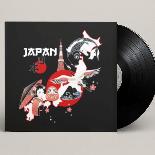 Cool Japan Traditional Design Custom Vinyl Record Sleeves