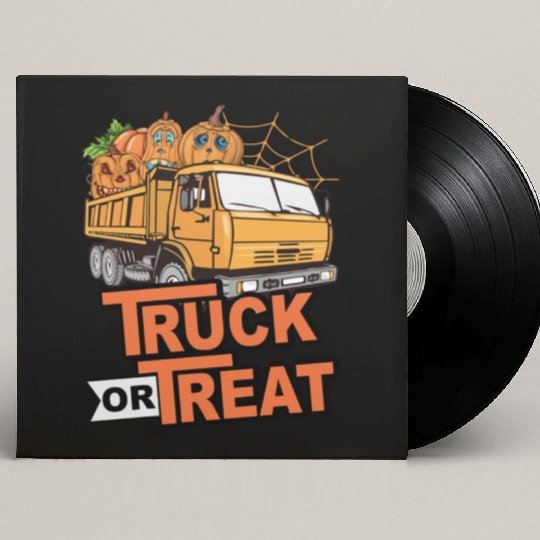 Funny Halloween Truck Or Treat Pumpkins Toddler Custom Vinyl Record Sleeves
