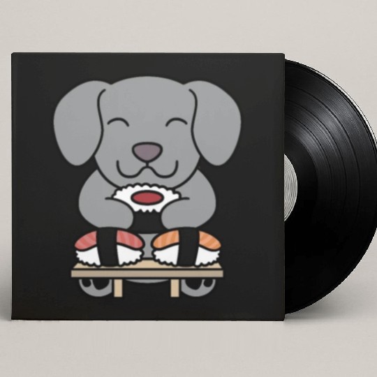 Sushi Lover Weimaraner Custom Vinyl Record Sleeves