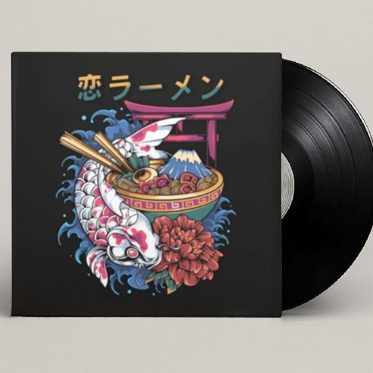Ramen Koi Fish Japan Tokyo Kawaii Custom Vinyl Record Sleeves