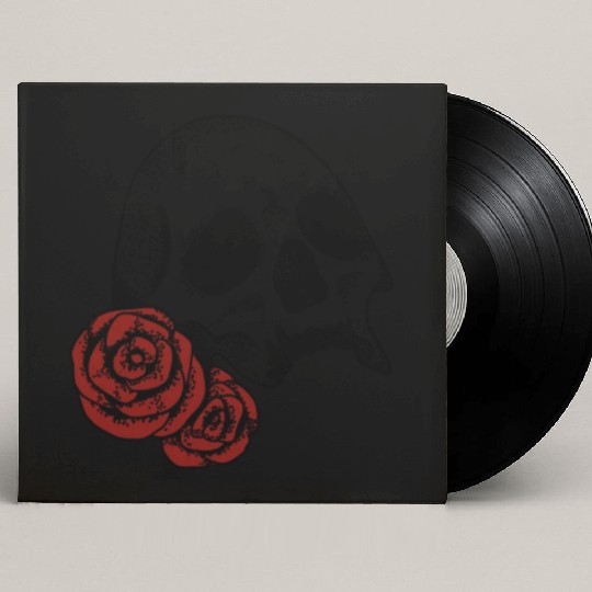 Skull with red Roses | Skull | Bones | Halloween Custom Vinyl Record Sleeves