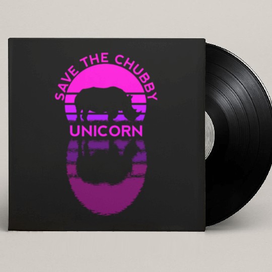 Save The Chubby Unicorn Rhino Retro Colors Custom Vinyl Record Sleeves