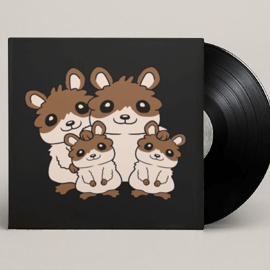 mom dad kids hamster Custom Vinyl Record Sleeves