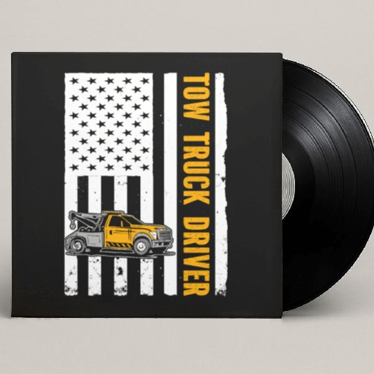 US Flag Tow Truck Driver Custom Vinyl Record Sleeves