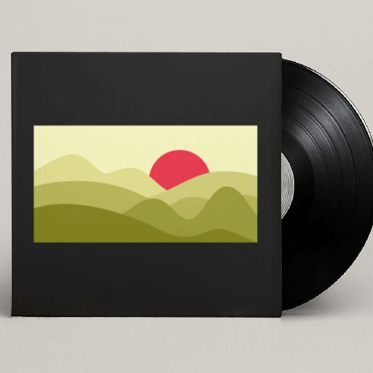 Minimalist Sun Lime Green Custom Vinyl Record Sleeves