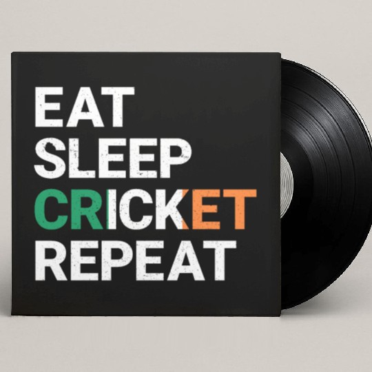 Eat Sleep Cricket Repeat Ireland Flag Sports Gift Custom Vinyl Record Sleeves