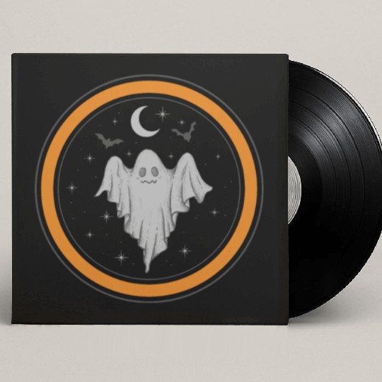 Halloween Theme Cute Ghost Bat Coffee Lover Mug Custom Vinyl Record Sleeves