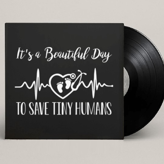 Its A Beautiful Day To Save Tiny Humans Nicu Nurse Custom Vinyl Record Sleeves