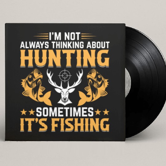Deer Hunting Trout Fishing Fish Fishing - Deer Hun Custom Vinyl Record Sleeves