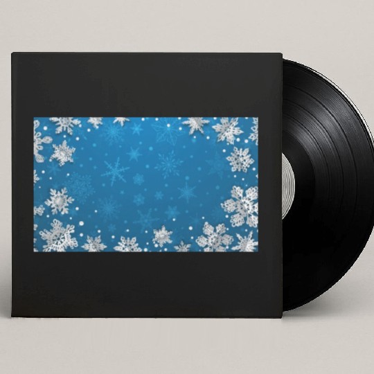 Winter Snowflakes Navy Blue Pattern Custom Vinyl Record Sleeves