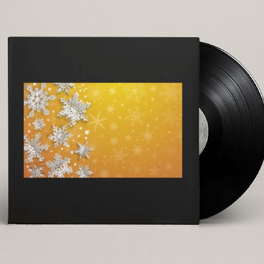 Elegant Christmas Snowflakes Pattern Orange Custom Vinyl Record Sleeves