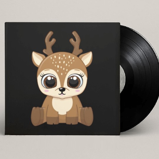 deer baby reindeer christmas child girl boy Custom Vinyl Record Sleeves