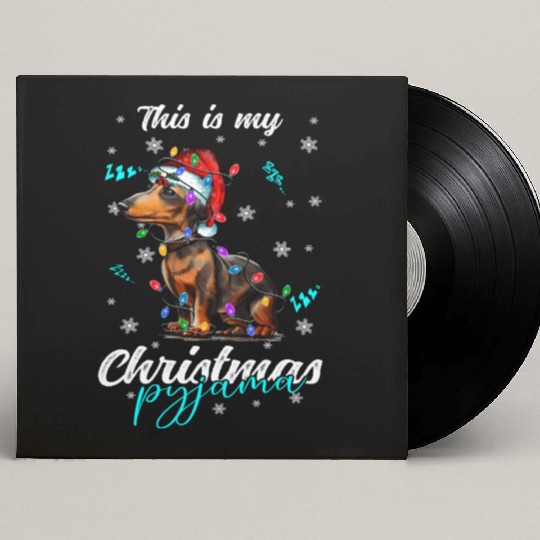 Winter Christmas Pyjama Dachshund Custom Vinyl Record Sleeves