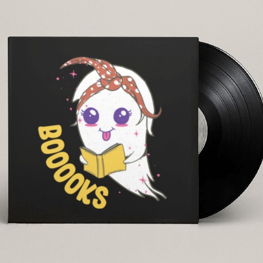 Cute Ghost Book Reading for teacher booooks Custom Vinyl Record Sleeves