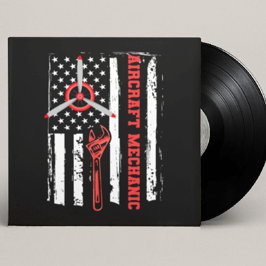 Aircraft Mechanic Us Flag Custom Vinyl Record Sleeves