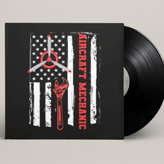 Aircraft Mechanic Us Flag Custom Vinyl Record Sleeves