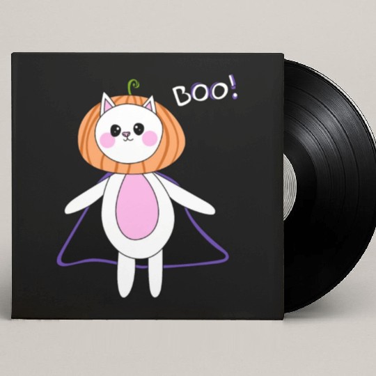 cute cat in halloween melon costume Custom Vinyl Record Sleeves