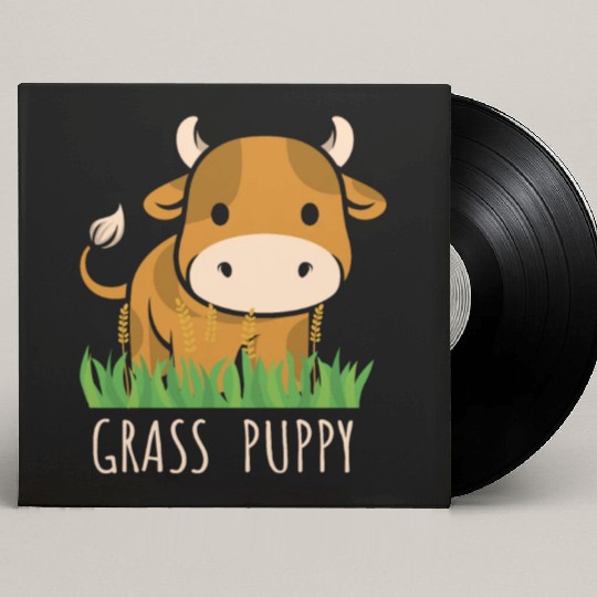 Scottish Highland Cow Grass Puppy Cow Whisperer Custom Vinyl Record Sleeves