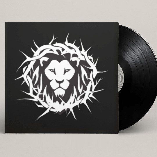 Lion of Judah With A Crown of Thorns Christian Custom Vinyl Record Sleeves