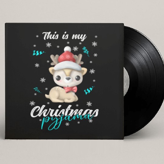 Winter Christmas Pyjama Reindeer Custom Vinyl Record Sleeves