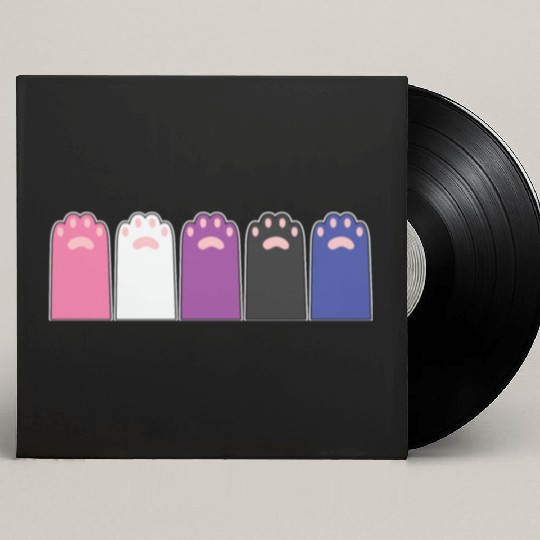 LBGT Flag Gay Pride Human Cat paws Custom Vinyl Record Sleeves