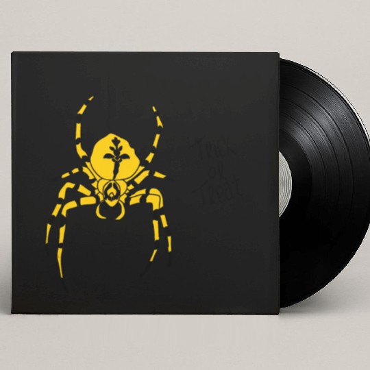 yellow black stripes spider trick or treat Custom Vinyl Record Sleeves