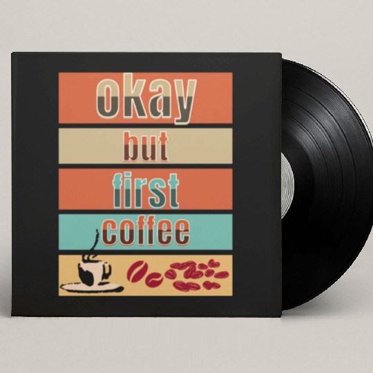 Okay, but first coffee Custom Vinyl Record Sleeves
