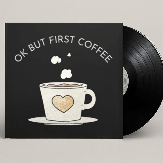 Okay, but first coffee Custom Vinyl Record Sleeves