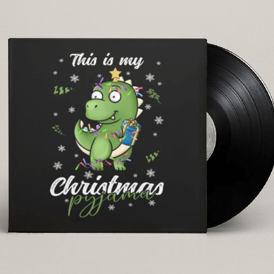 Winter Christmas Pyjama Dinosaur Trex Custom Vinyl Record Sleeves