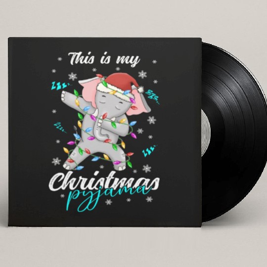 Winter Christmas Pyjama Elephant Custom Vinyl Record Sleeves