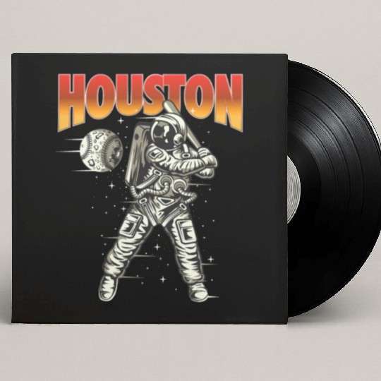 Houston Space City Astronaut Custom Vinyl Record Sleeves