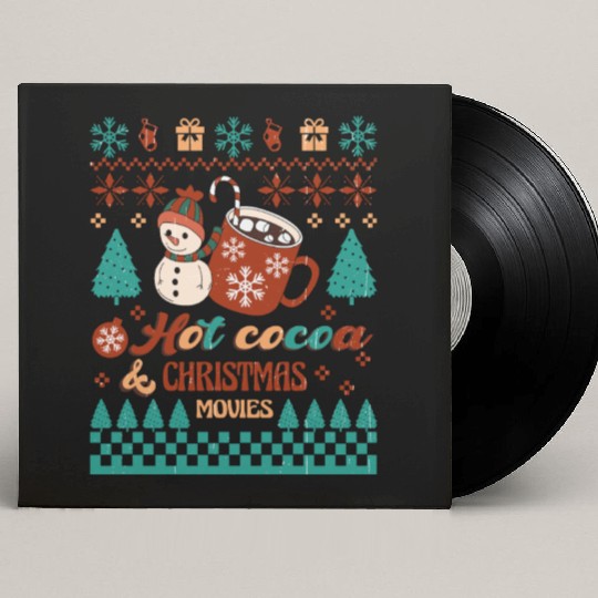 Funny Christmas Hot cocoa christmas movies Custom Vinyl Record Sleeves