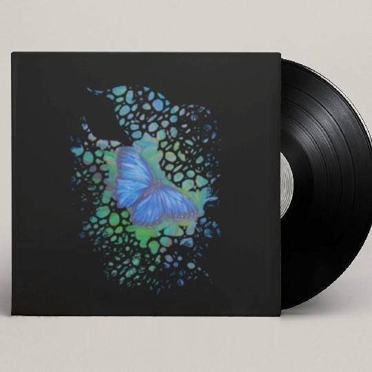 Royal blue monarch butterfly retro 70's animal Custom Vinyl Record Sleeves