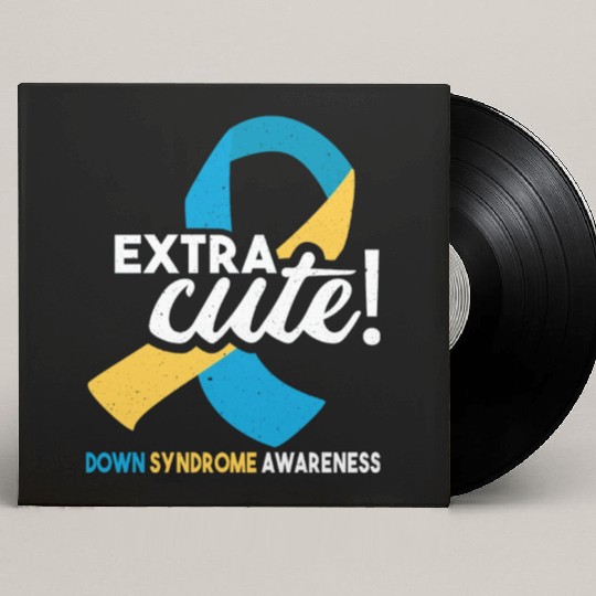 October Wear Blue Yellow Down Syndrome Awareness Custom Vinyl Record Sleeves