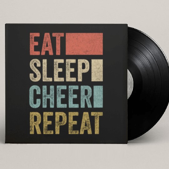 Stylish Retro 70s Eat Sleep Cheer Repeat Custom Vinyl Record Sleeves
