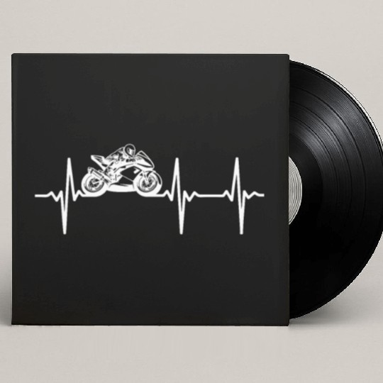 Race Motorcycle Heartbeat Motorbike Racing Motorcy Custom Vinyl Record Sleeves