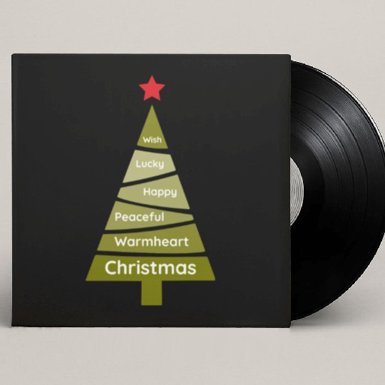 Minimalist Lime Green Christmas Pine Custom Vinyl Record Sleeves