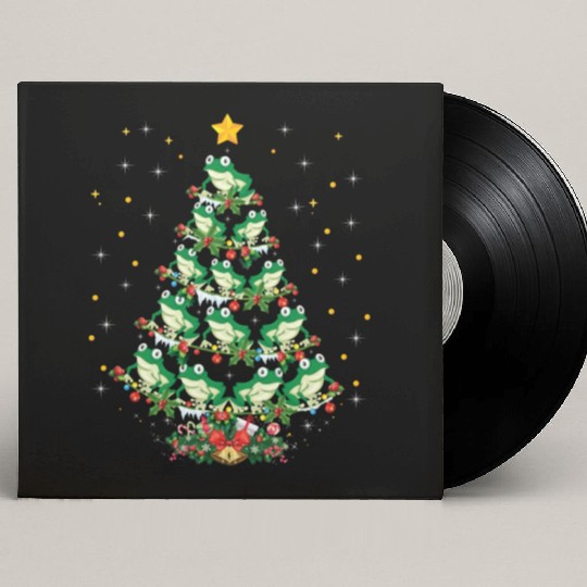 Frogs Lover Xmas Gift Frog Christmas Tree Custom Vinyl Record Sleeves