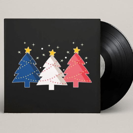 Christmas Tree French Flag France Custom Vinyl Record Sleeves