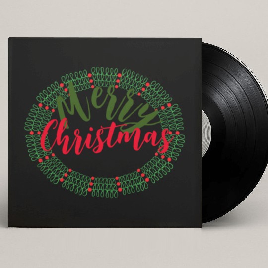 Cute Christmas with Santa and Reindeer Custom Vinyl Record Sleeves