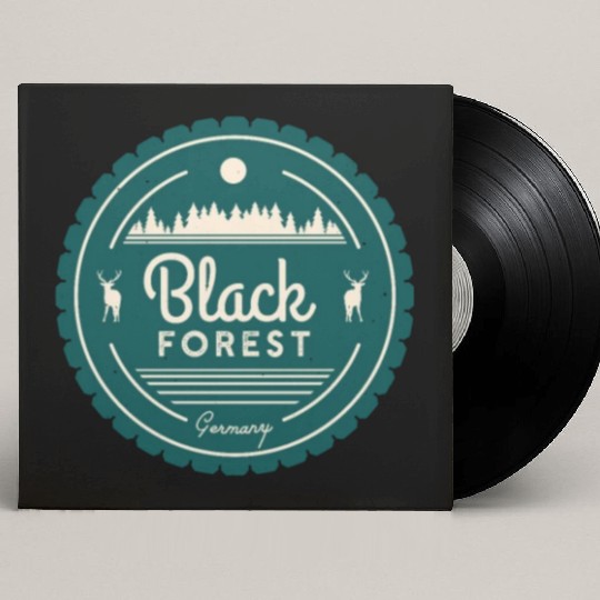 Black Forest Germany Vintage Forest Deer Custom Vinyl Record Sleeves