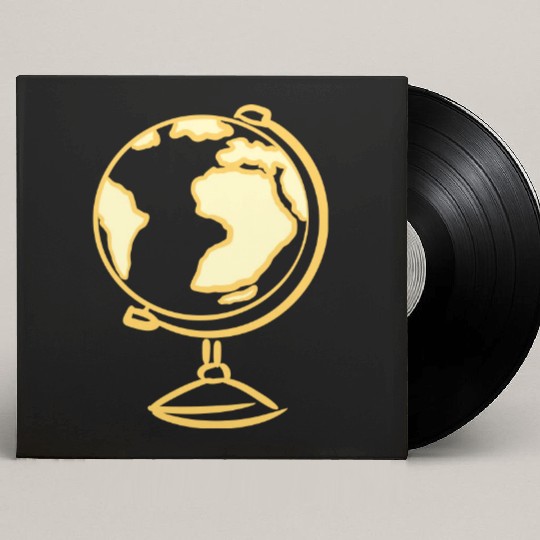 Globe Icon. Geography Teacher. Education symbol Custom Vinyl Record Sleeves