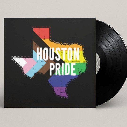 Houston Pride Gay Lesbian Queer Texas Rainbow Flag Custom Vinyl Record Sleeves