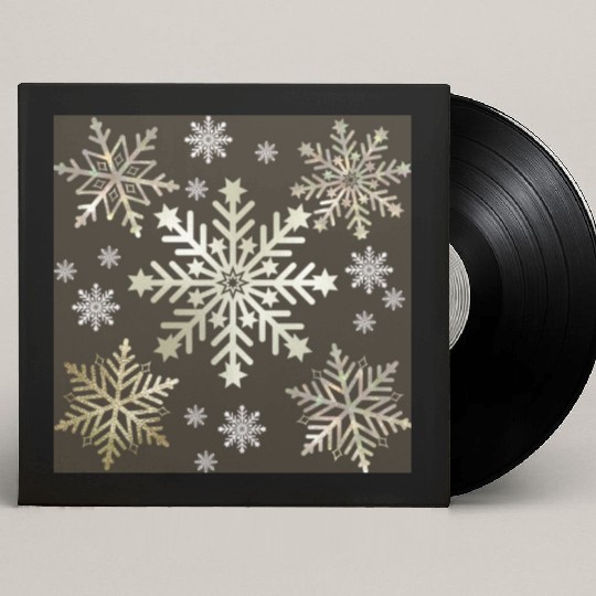 Beige Snowflakes Christmas Pattern Custom Vinyl Record Sleeves