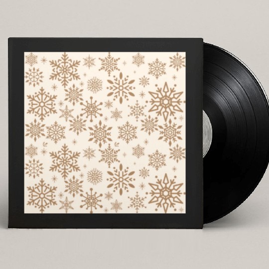 Beige Snowflakes Christmas Pattern Custom Vinyl Record Sleeves