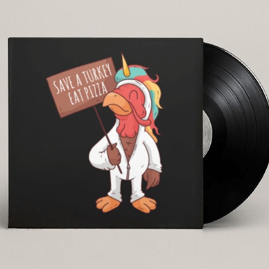 Save A Turkey Eat Pizza Custom Vinyl Record Sleeves